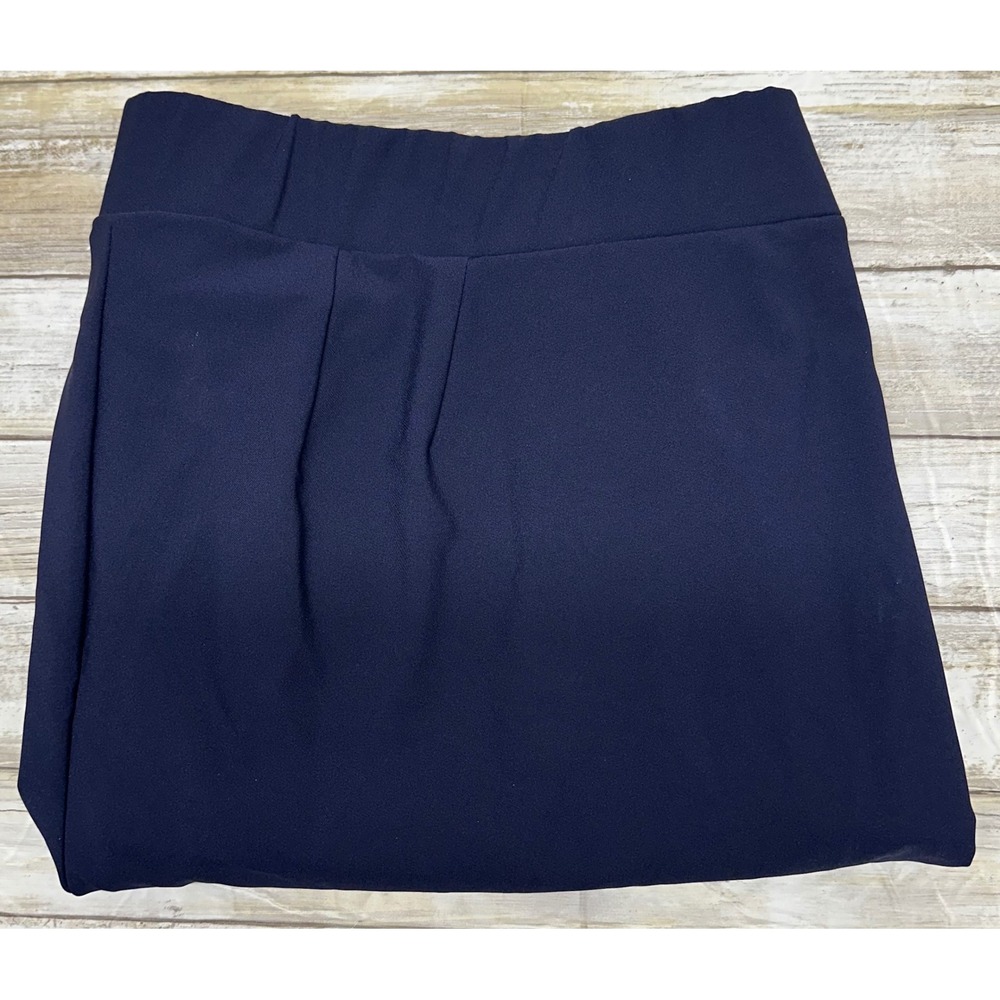 Lane Bryant ON THE GO ANKLE Pants Navy Blue Size 20 Mid Rise Zip Pockets Stretch